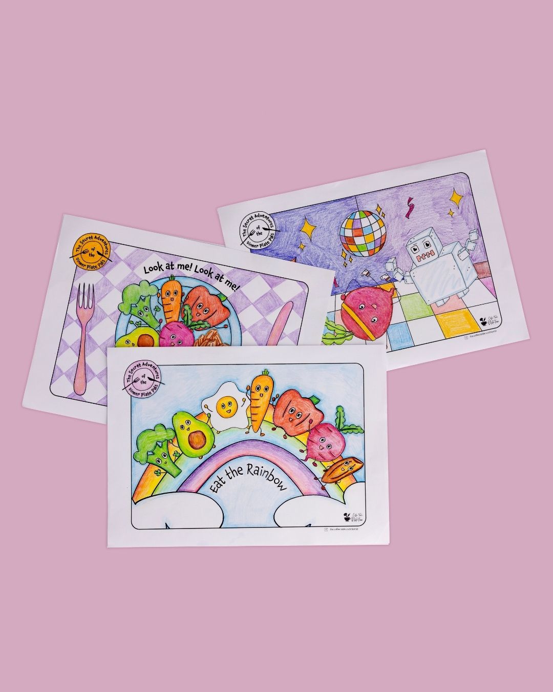 The Dinner Plate Pals Colouring Pages