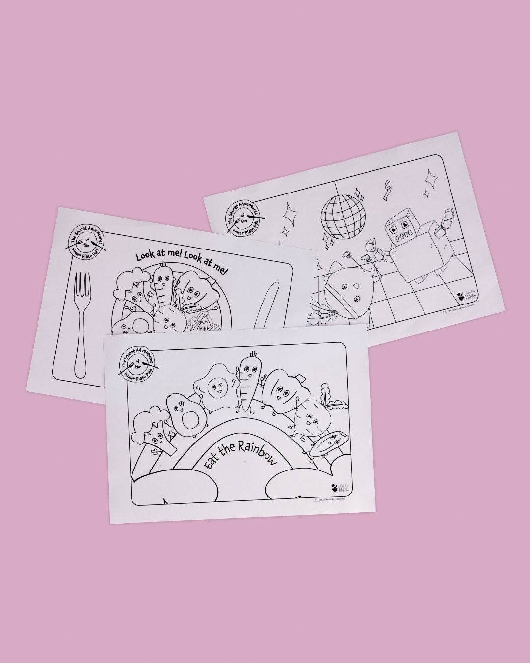 The Dinner Plate Pals Colouring Pages